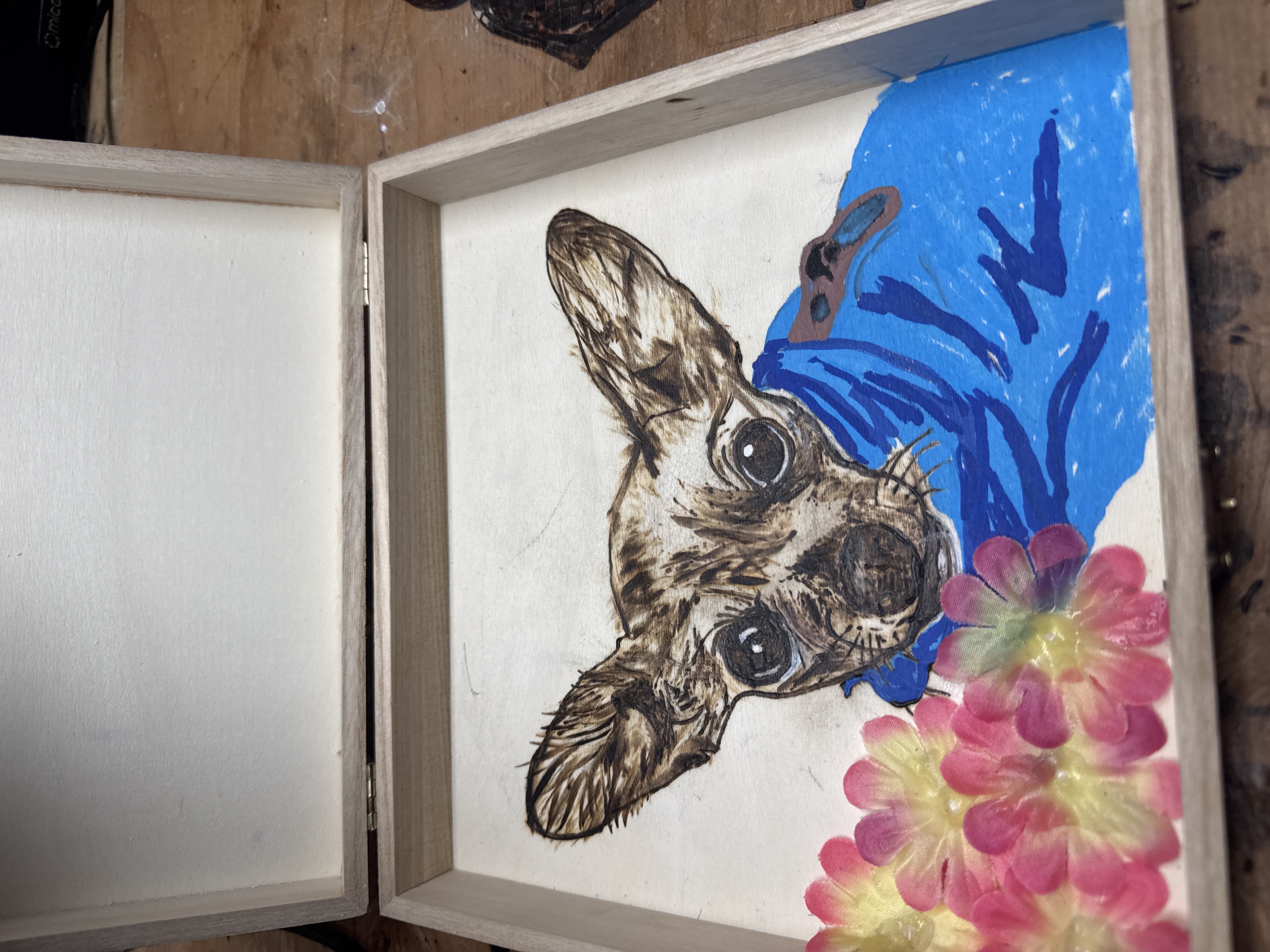 Joey portrait woodburning