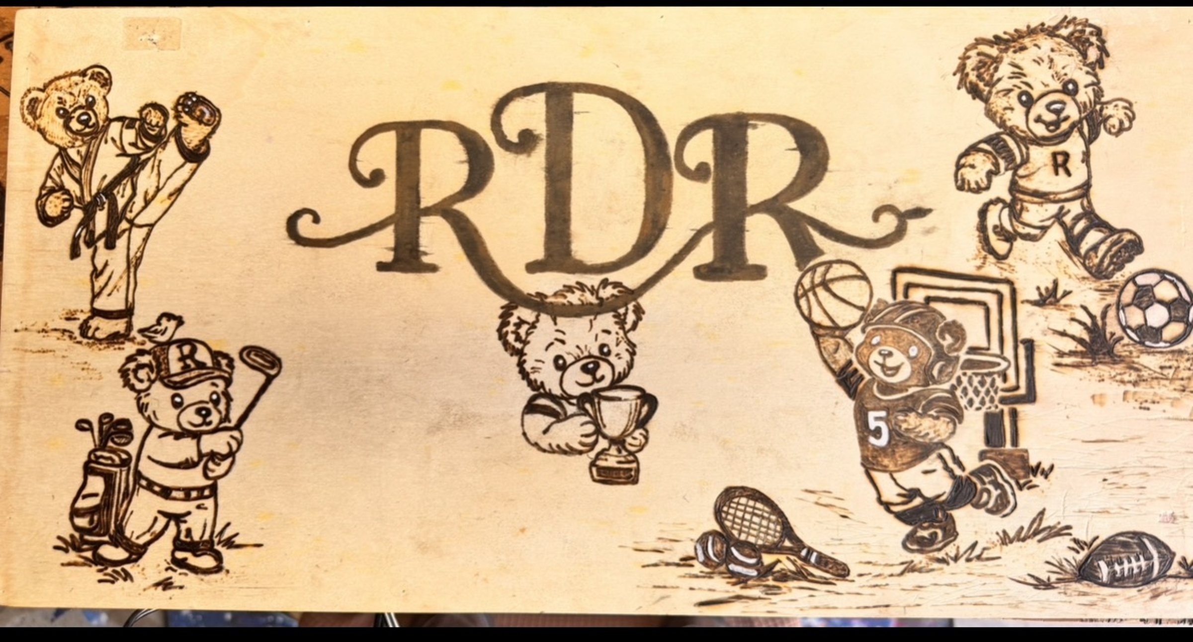 Teddy bears sports personalized