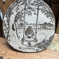 Little Princess, newly finished woodburning
